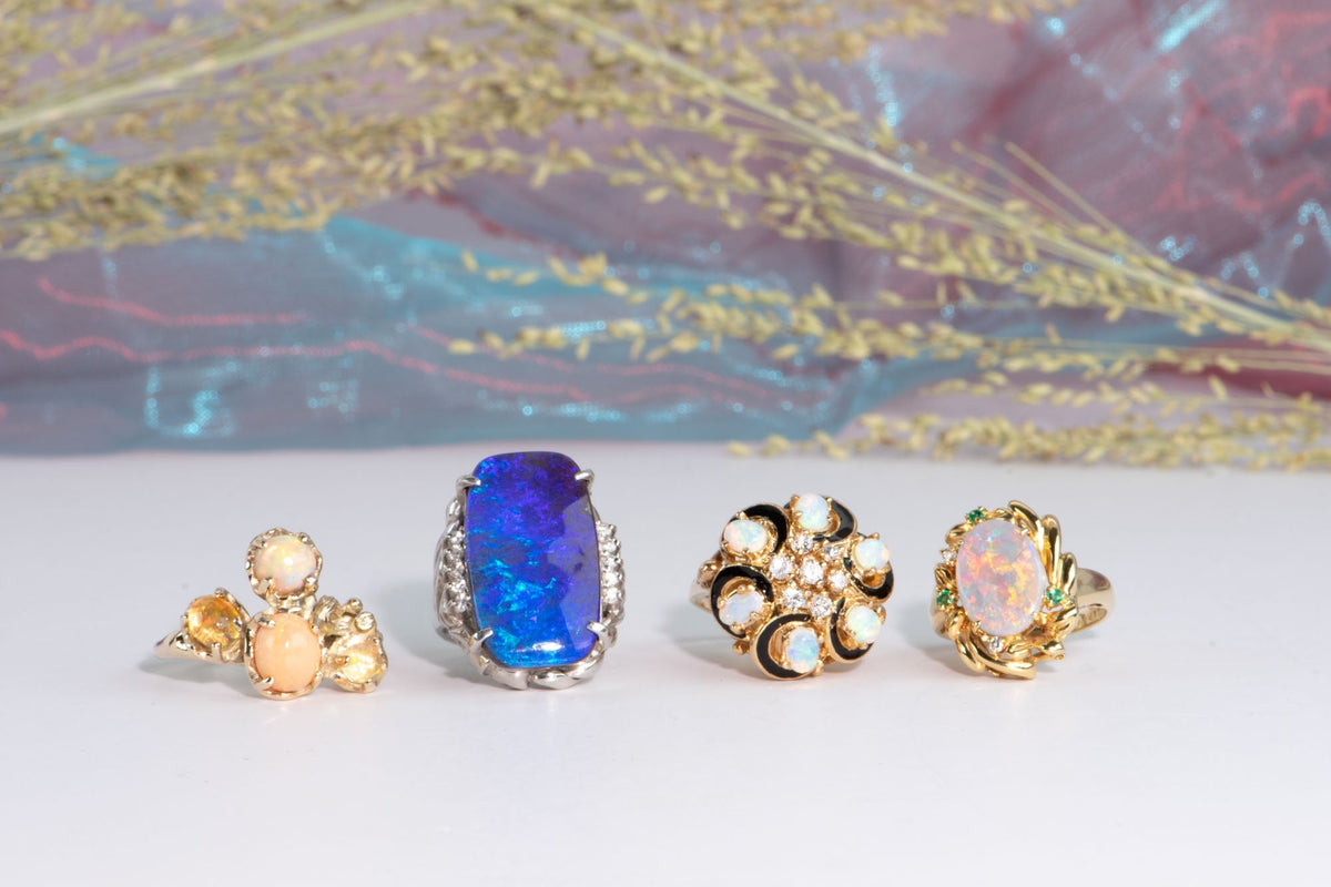 Rich Purple Blue Australian Boulder Opal Ring Platinum R6723 Aurora Designer