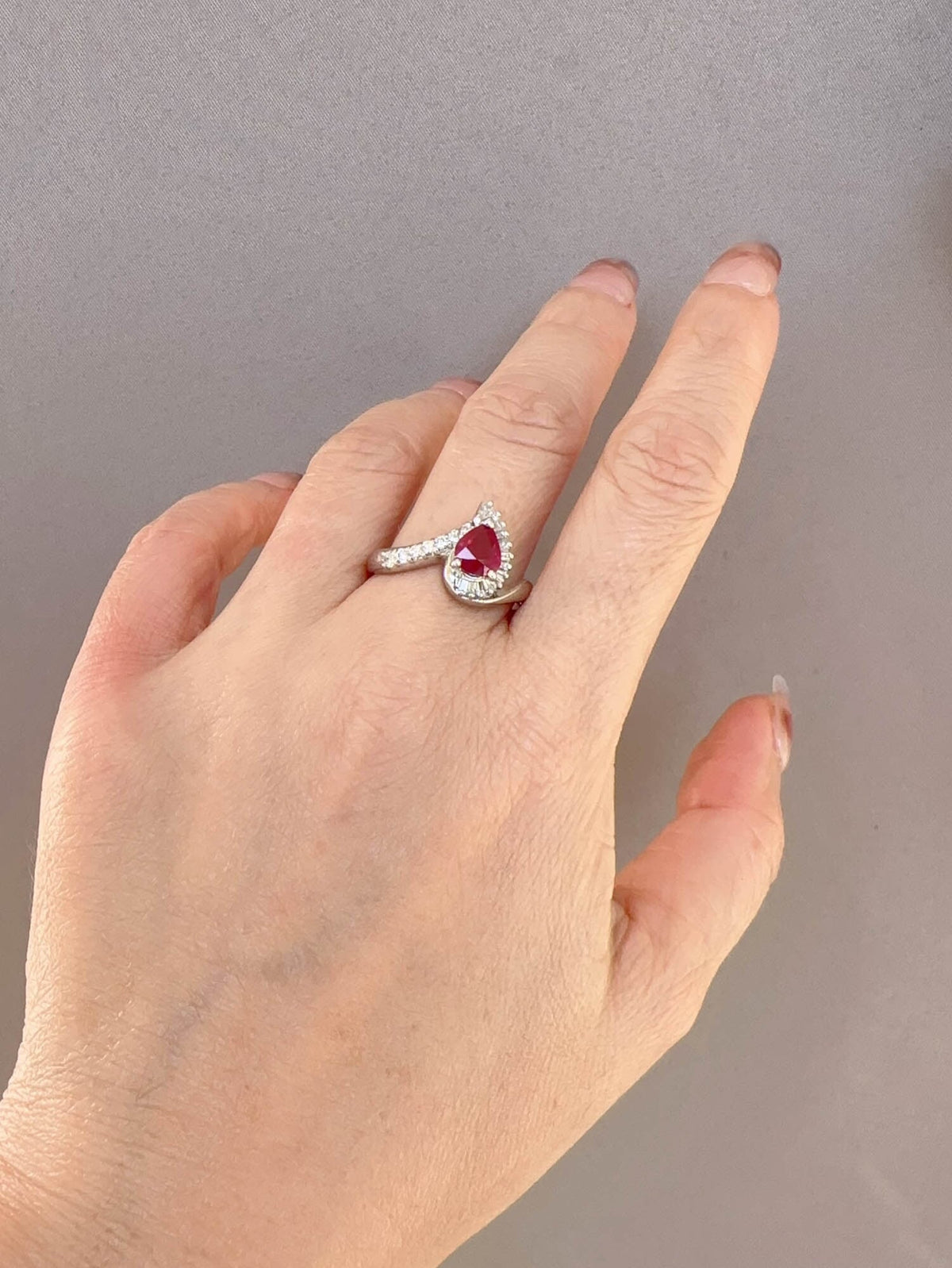 1.21ctw Ruby and Diamond Halo Engagement Ring Platinum Heavy 7g+ R6731 Aurora Designer