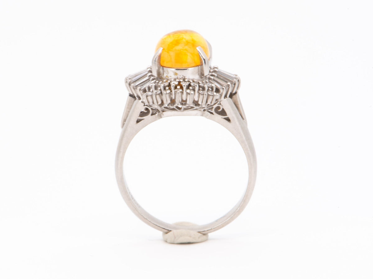 1.84ct Rainbow Fire Mexican Jelly Opal with Diamond Halo Engagement Ring Platinum R6732 Aurora Designer