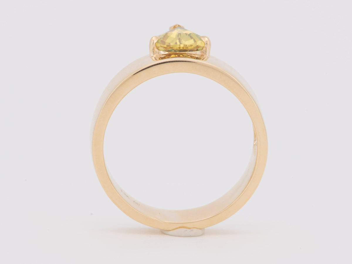 1.36ct Bi-Color Sapphire on Wide Band Engagement Ring 14K Gold R6745 Aurora Designer