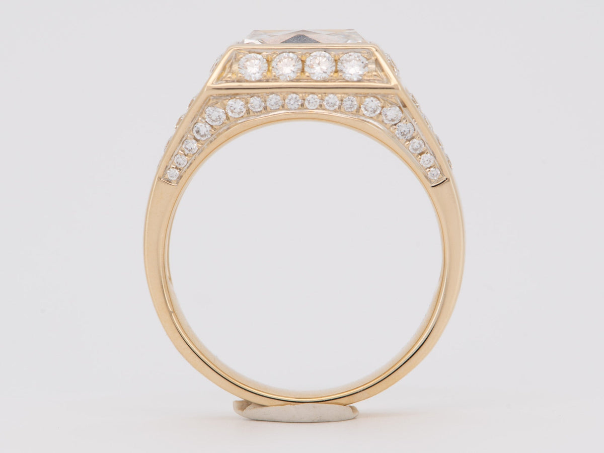 3.45ctw Certified French Cut Diamond Wide Band Ring 14K Gold R6747 Aurora Designer