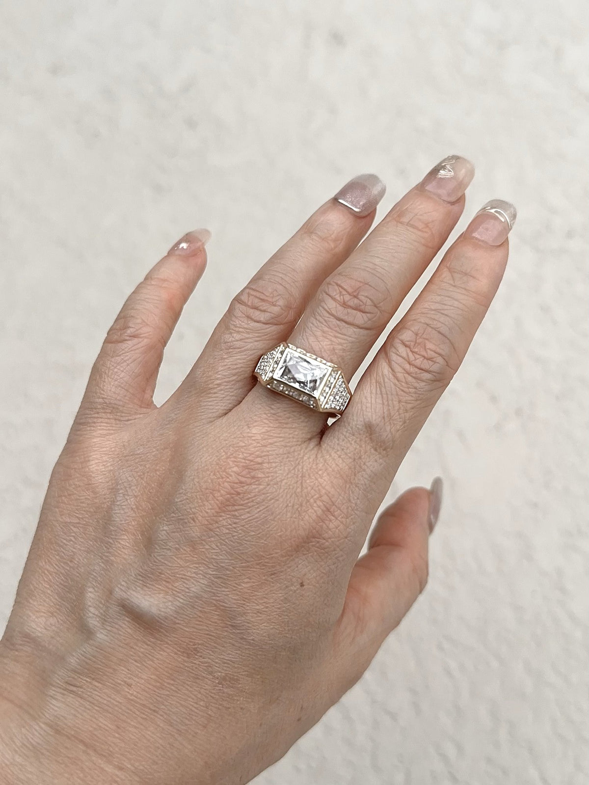 3.45ctw Certified French Cut Diamond Wide Band Ring 14K Gold R6747 Aurora Designer