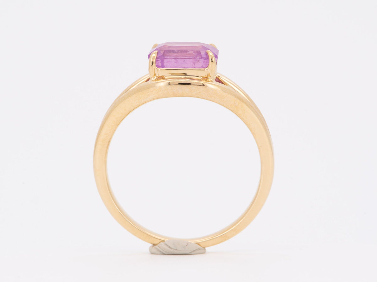 2.32ct Opalescent Pink Sapphire Engagement Ring on Split Band 14K Gold R6751 Aurora Designer
