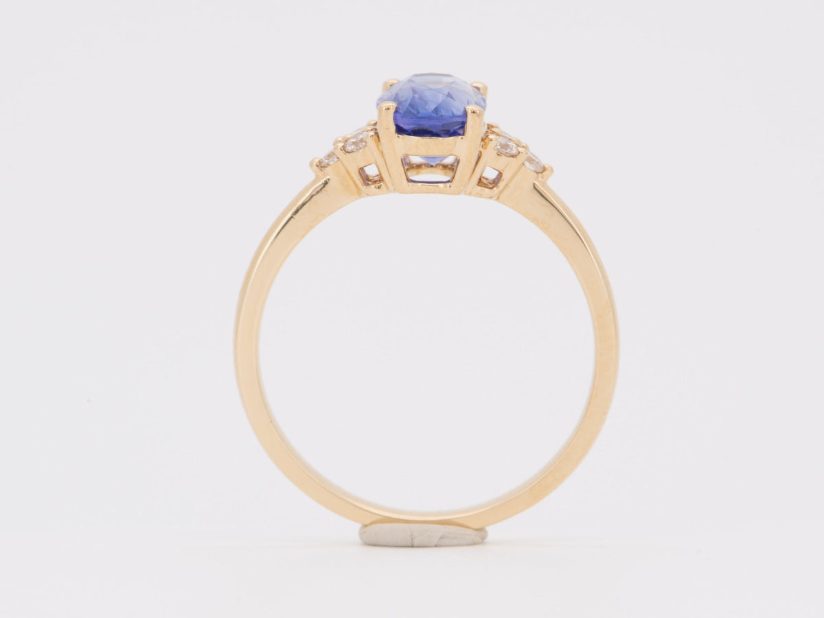 1.93ct Purplish Blue Sapphire and Diamond Engagement Ring 14K Gold R6752 Aurora Designer