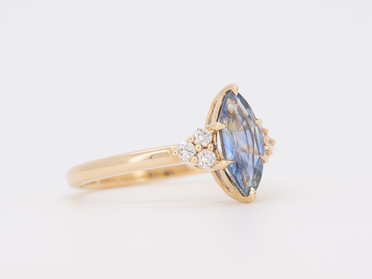 1.28ct Bi-Color Sapphire and Diamond Engagement Ring 14K Gold R6755 Aurora Designer