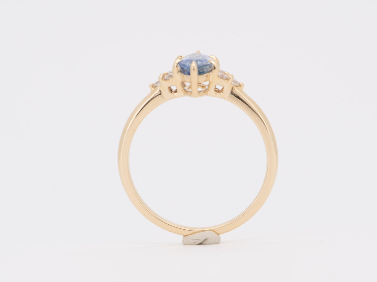 1.28ct Bi-Color Sapphire and Diamond Engagement Ring 14K Gold R6755 Aurora Designer