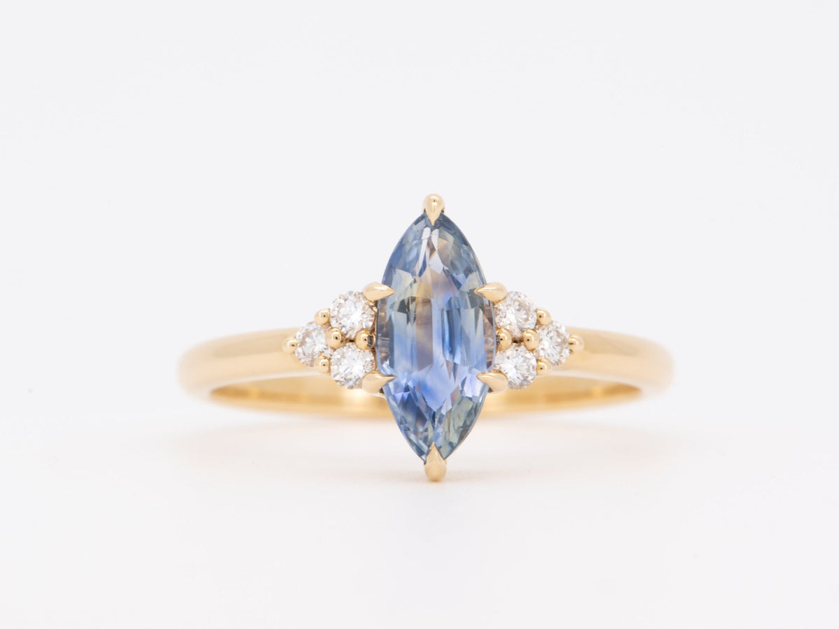 1.28ct Bi-Color Sapphire and Diamond Engagement Ring 14K Gold R6755 Aurora Designer
