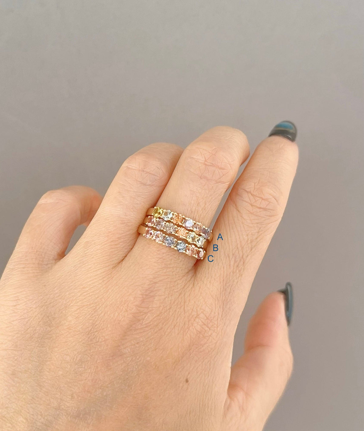 Rare Fancy Color Montana Sapphire Wedding Band 14K Gold R6763 Aurora Designer