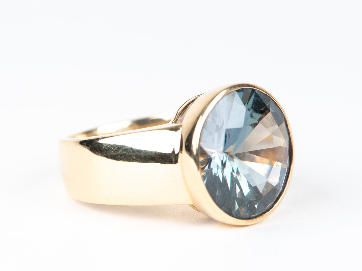 10.48ct GIA-Certified Unheated Sapphire on Wide Band Ring 18K Gold R6766 Aurora Designer