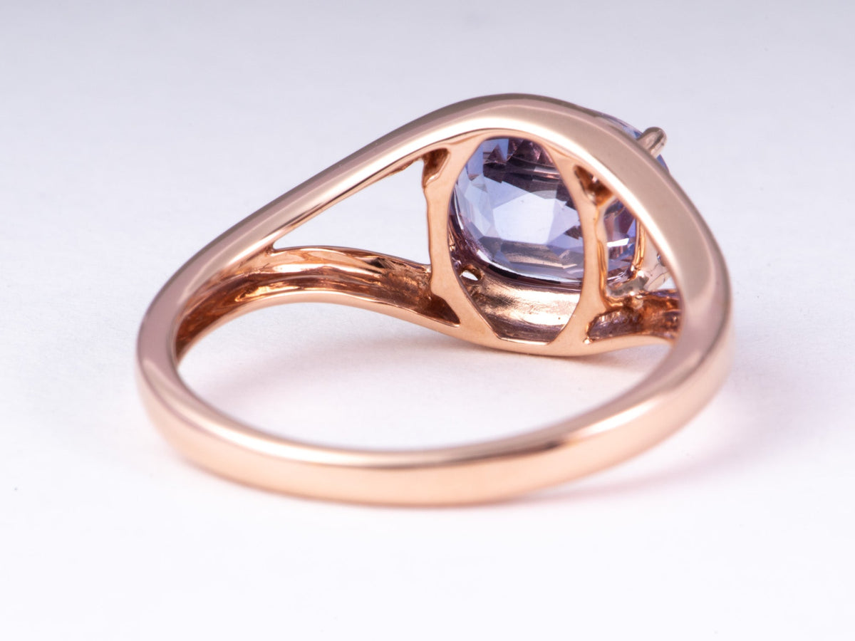 2.73ct Soft Lilac Color Sapphire Engagement Ring on Split Band 14K Rose Gold R6774 Aurora Designer