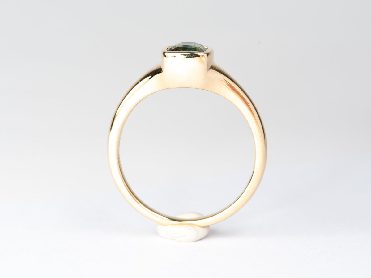 1.67ct Montana Sapphire Bezel Set Signet Engagement Ring 14K Gold R6783 Aurora Designer