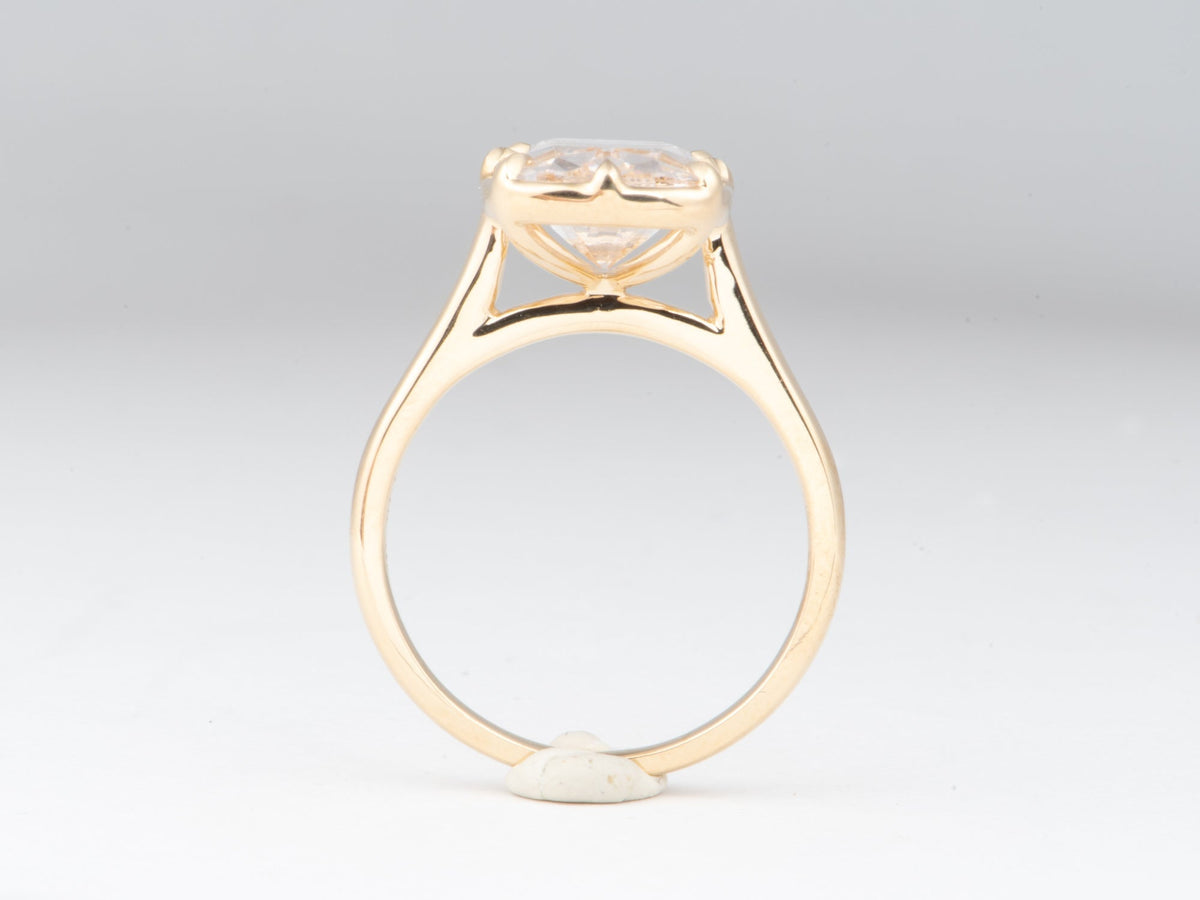 5.07ct Old Mine Cut Elongated Cushion Lab Diamond Solitaire Ring 14K Gold Taylor Inspired Vintage 8 Prongs Minimalist R6808 Aurora Designer