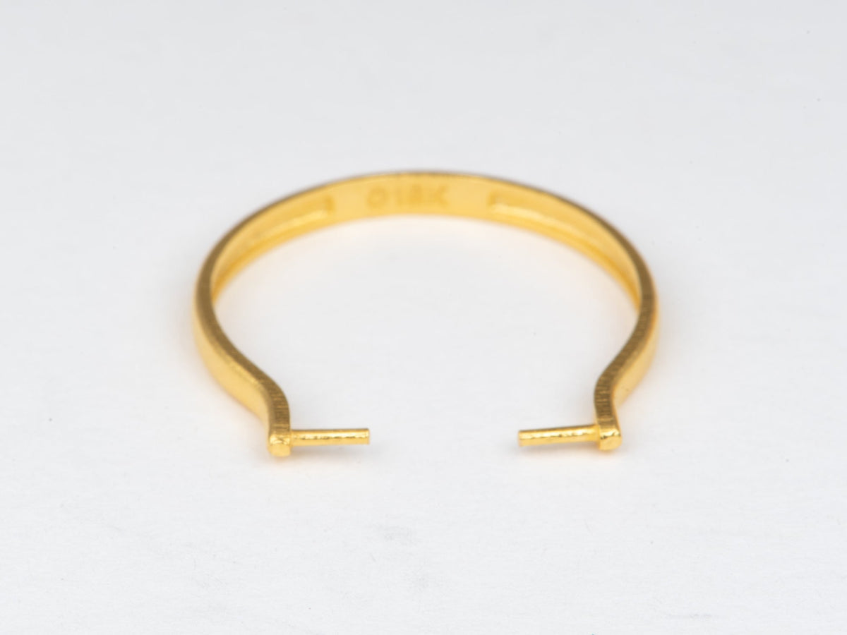 18K Gold Open End Ring to Wear with Sliders Beads Pendant Charm Utility Finding R6810 Closeout