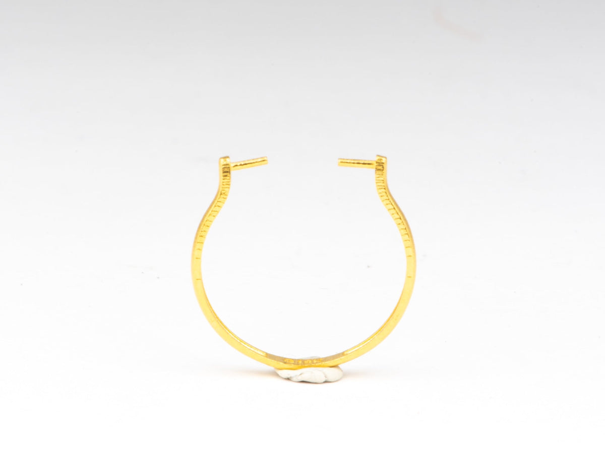 18K Gold Open End Ring to Wear with Sliders Beads Pendant Charm Utility Finding R6810 Closeout