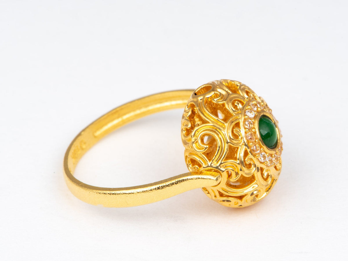 18K Gold Open End Ring to Wear with Sliders Beads Pendant Charm Utility Finding R6810 Closeout