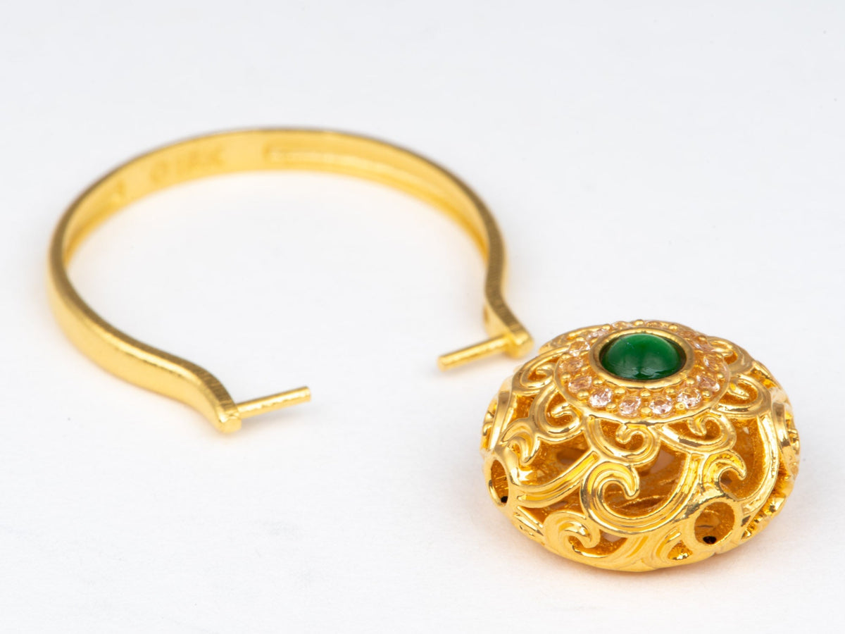 18K Gold Open End Ring to Wear with Sliders Beads Pendant Charm Utility Finding R6810 Closeout