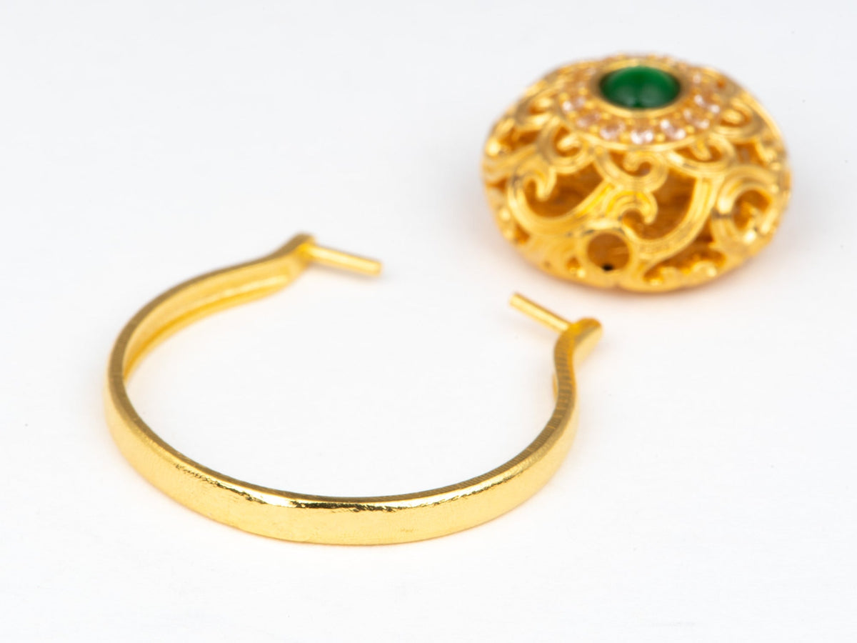 18K Gold Open End Ring to Wear with Sliders Beads Pendant Charm Utility Finding R6810 Closeout