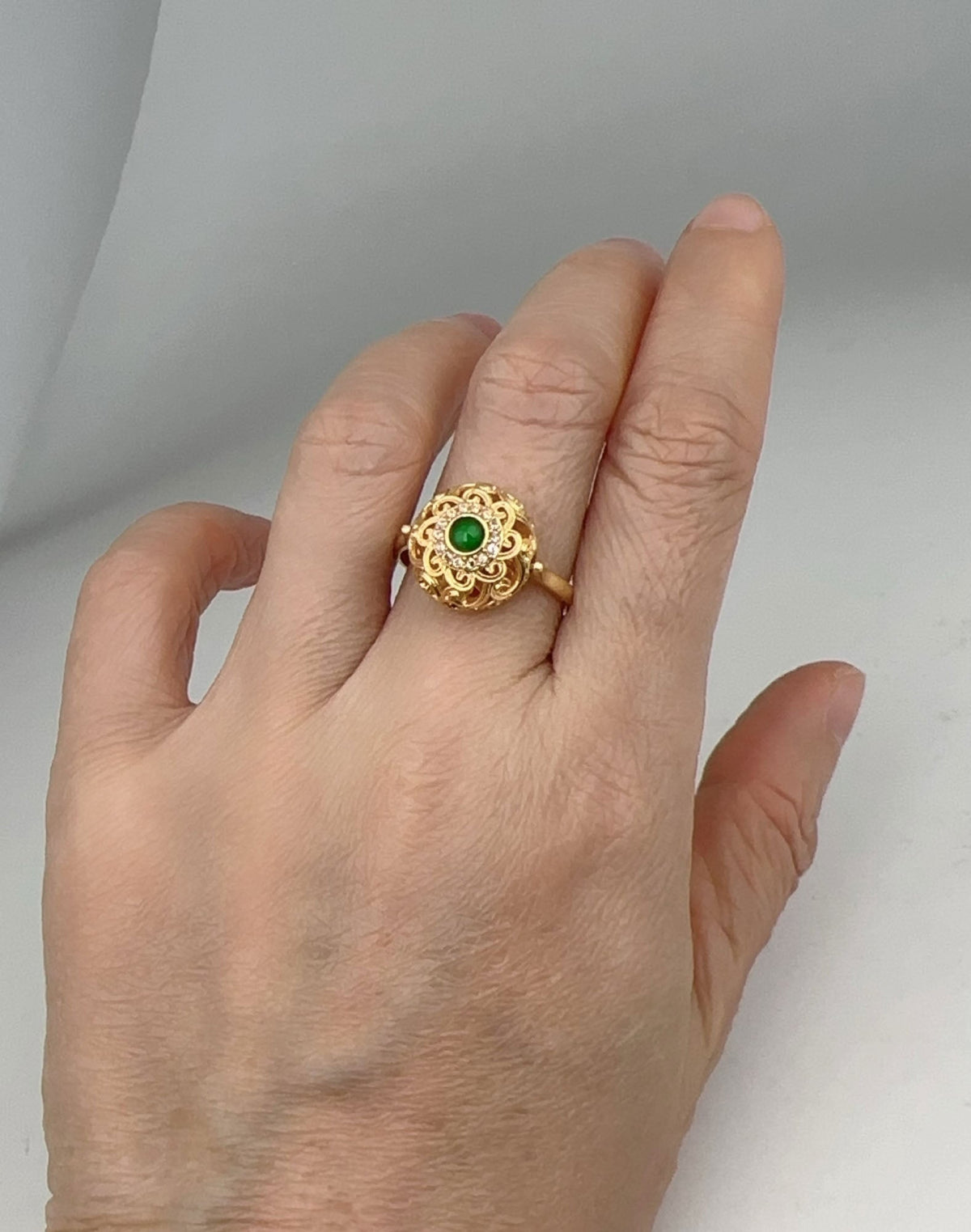 18K Gold Open End Ring to Wear with Sliders Beads Pendant Charm Utility Finding R6810 Aurora Designer