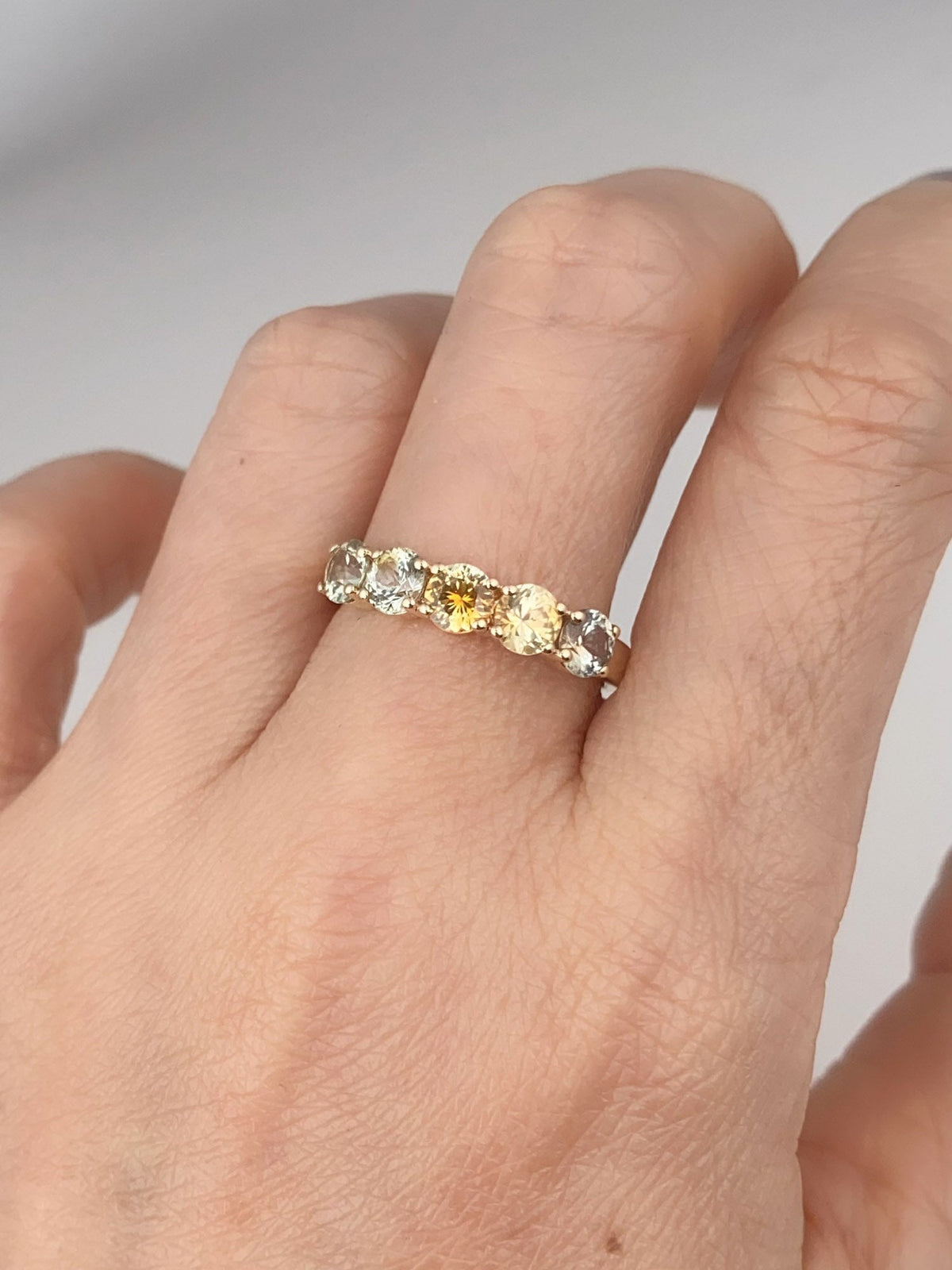 Solid 14K Gold Wedding Band with Rare Fancy Color Montana Sapphire R6817 Aurora Designer