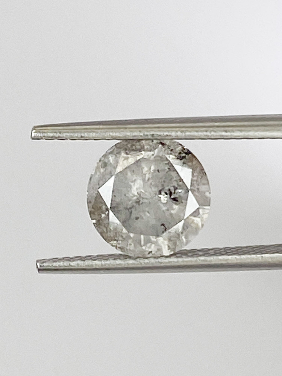 2.22ct Round Shape Salt and Pepper Diamond, 8.4*5.1mm RBC89 Aurora Designer