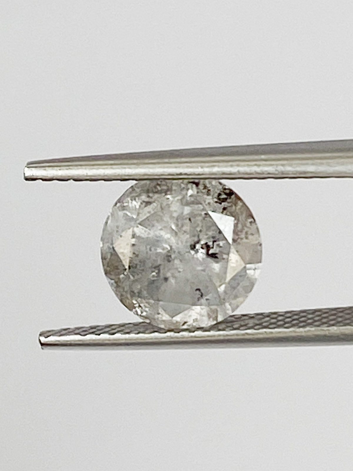 2.22ct Round Shape Salt and Pepper Diamond, 8.4*5.1mm RBC89 Aurora Designer