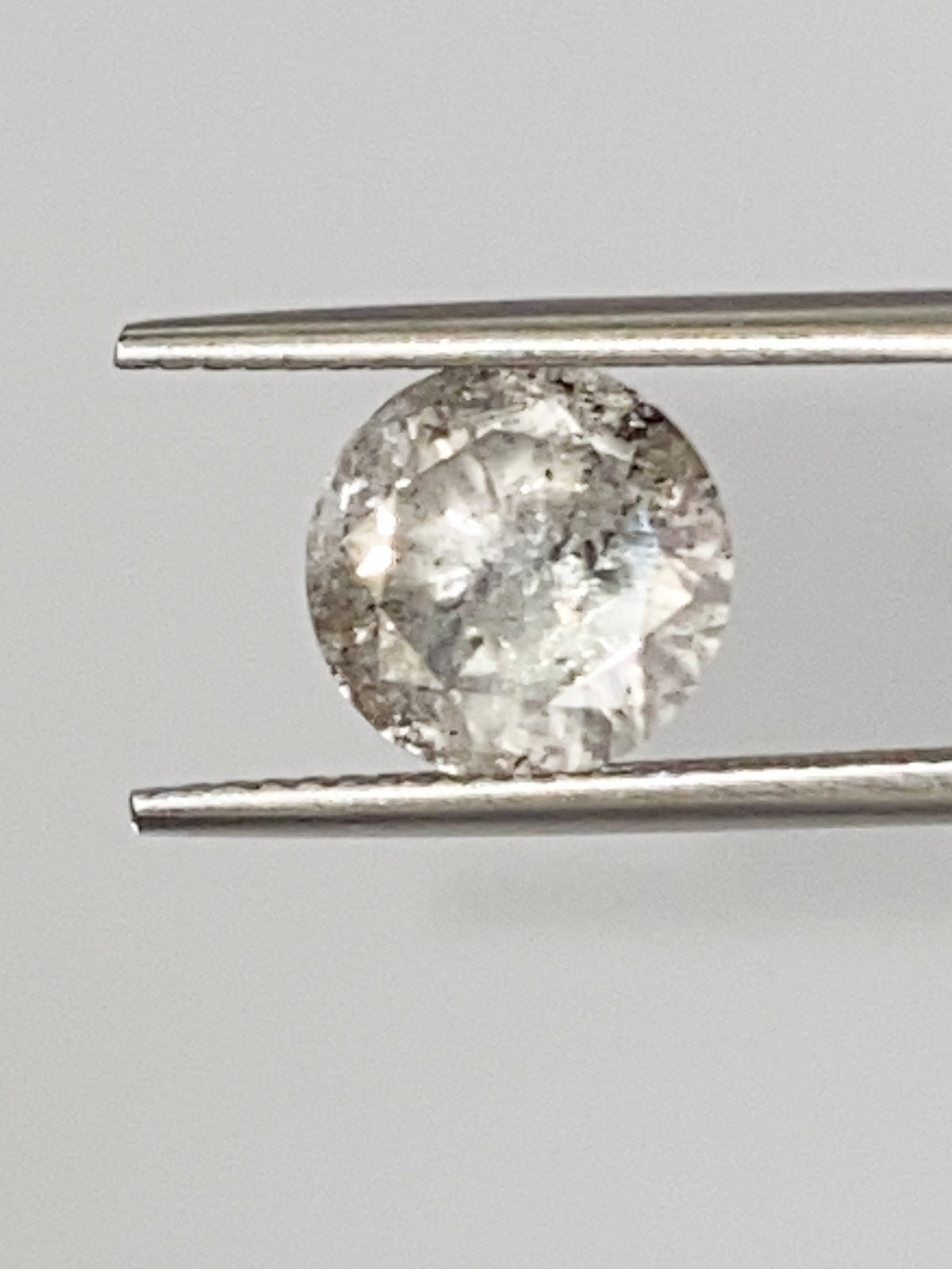 2.22ct Round Shape Salt and Pepper Diamond, 8.4*5.1mm RBC89 Aurora Designer