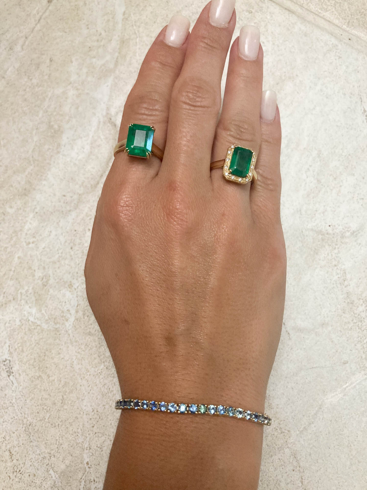 5.33ct Emerald Statement Ring 14K Gold R6348 Aurora Designer