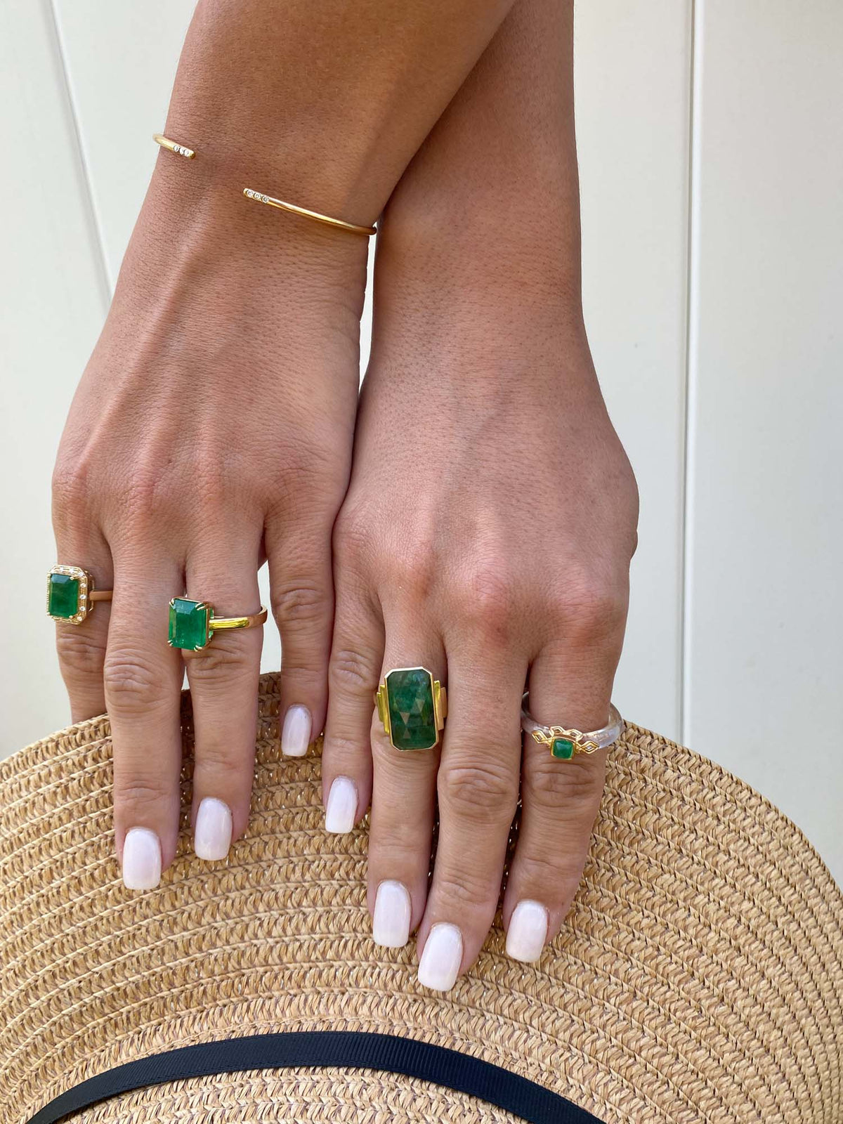 5.33ct Emerald Statement Ring 14K Gold R6348 Aurora Designer