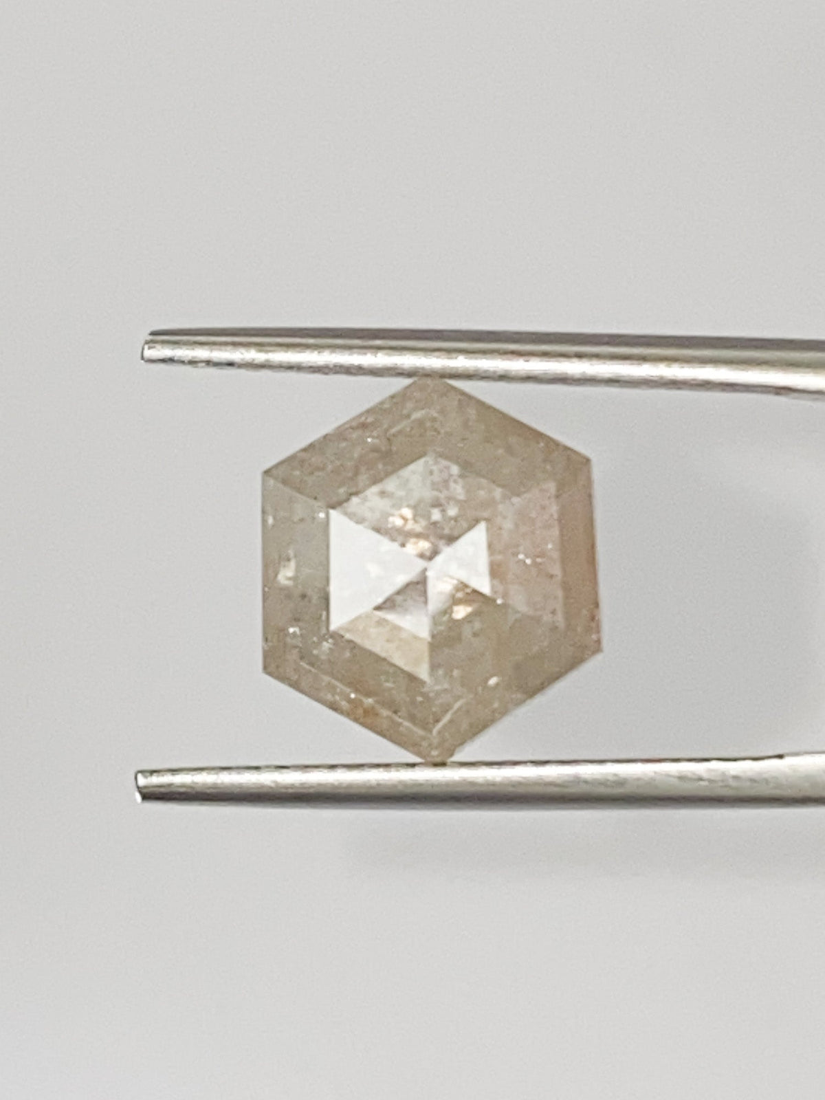 4.93ct Hexagon Shape Salt and Pepper Diamond, 11.6*10.3*5.3mm SPH14 Aurora Designer