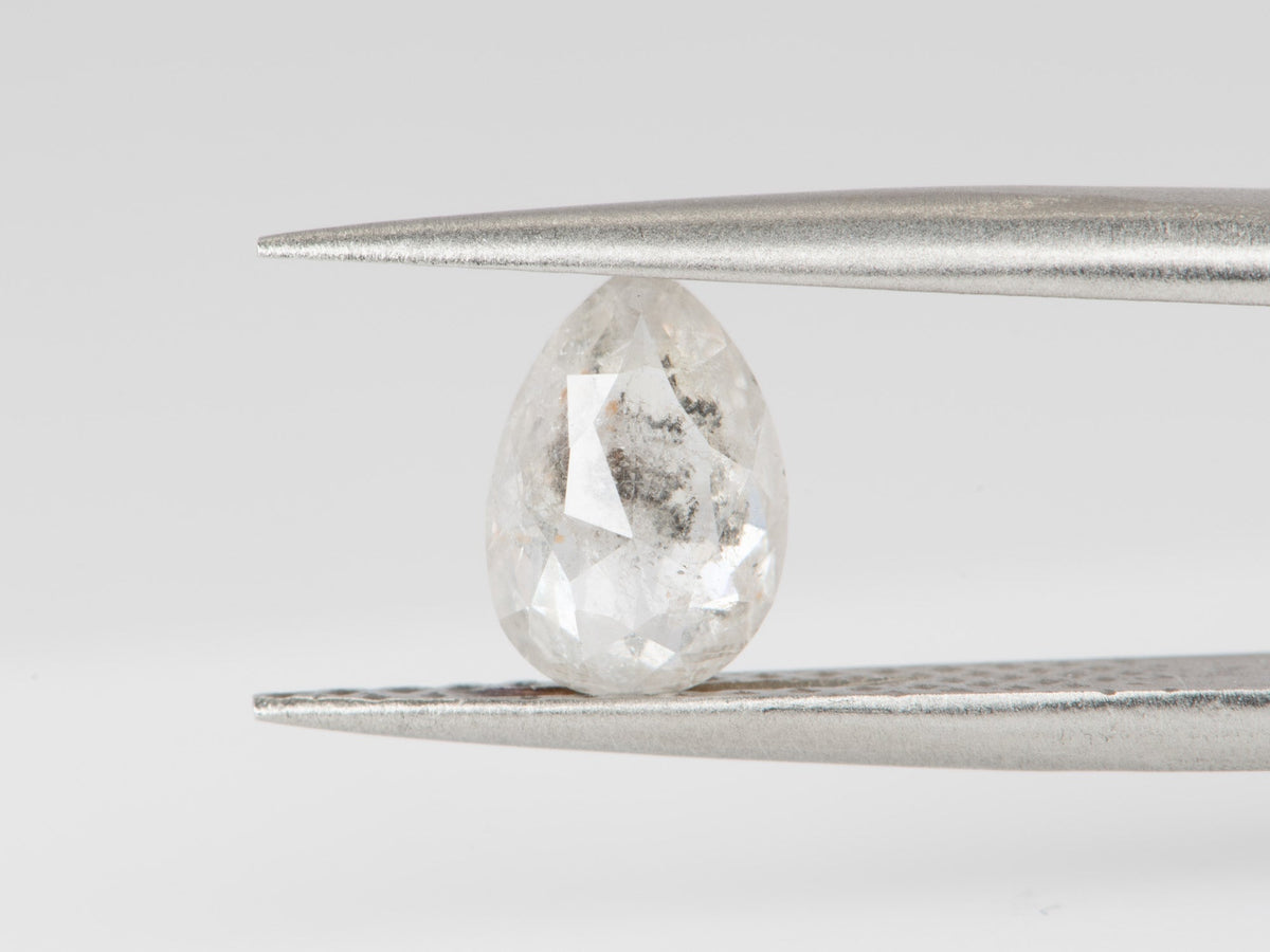 1.03ct Pear Shape Salt and Pepper Rose Cut Diamond, 8.3*5.6*2.6mm SPP90 Aurora Designer