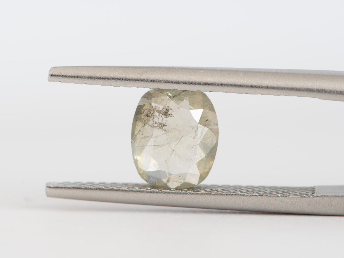 0.94ct Oval Shape Salt and Pepper Rosecut Diamond, 7.5*6.3*2.1mm SPS104 Aurora Designer
