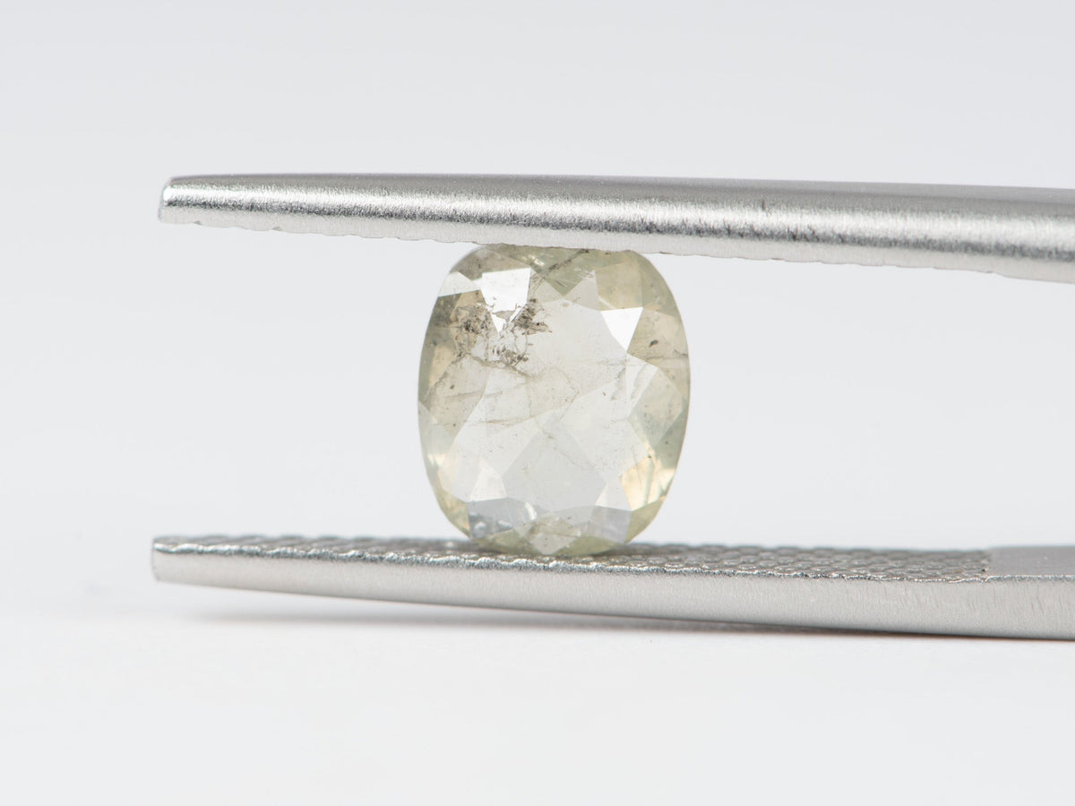 0.94ct Oval Shape Salt and Pepper Rosecut Diamond, 7.5*6.3*2.1mm SPS104 Aurora Designer