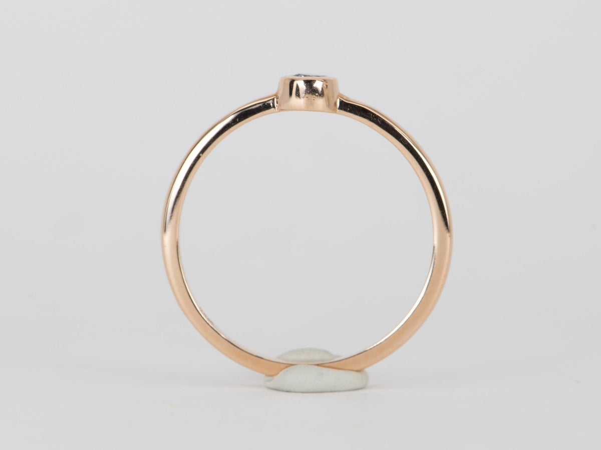 Natural Pink Diamond Dainty Bezel Set Band 14K Rose Gold T021 Aurora Designer