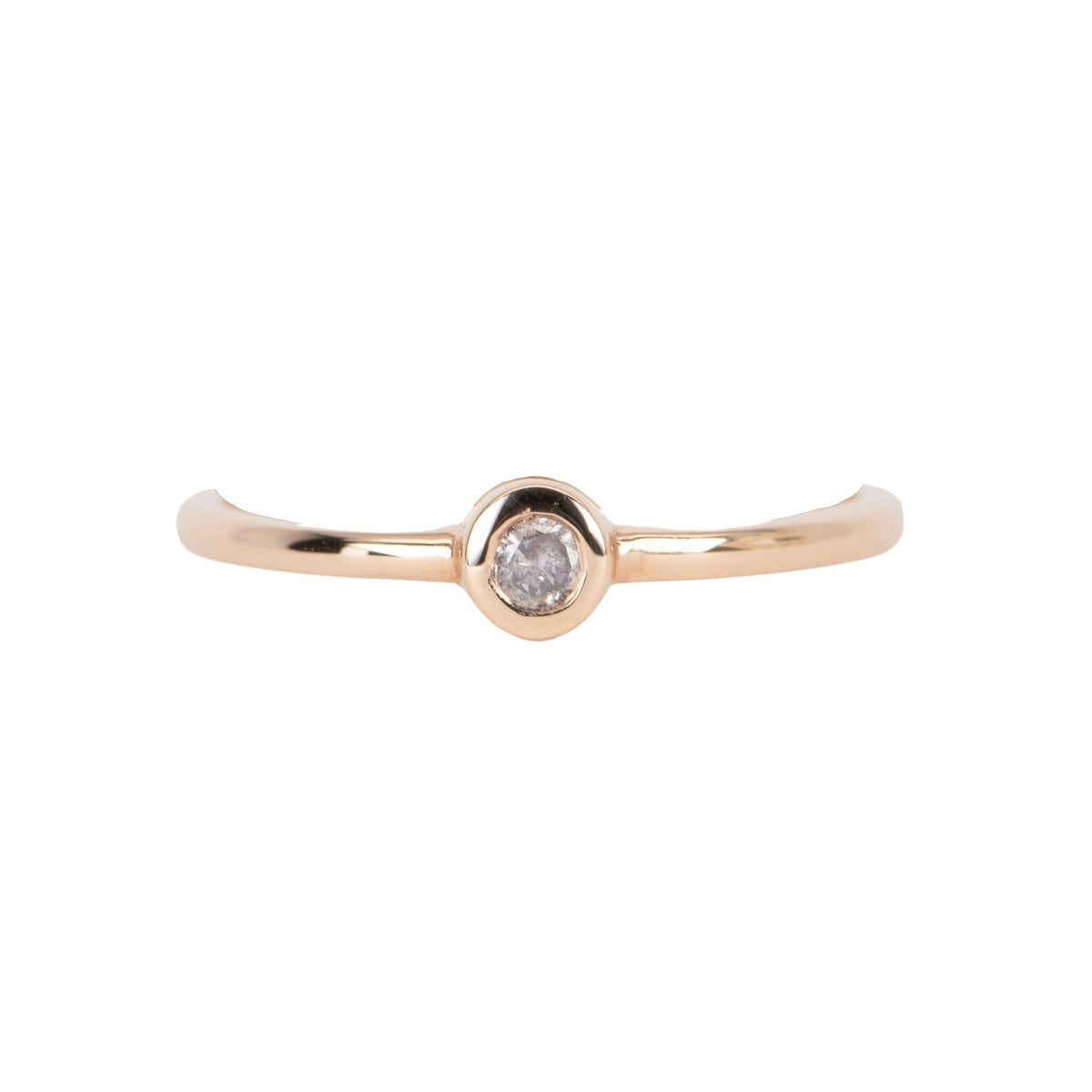 Natural Pink Diamond Dainty Bezel Set Band 14K Rose Gold T021 Aurora Designer