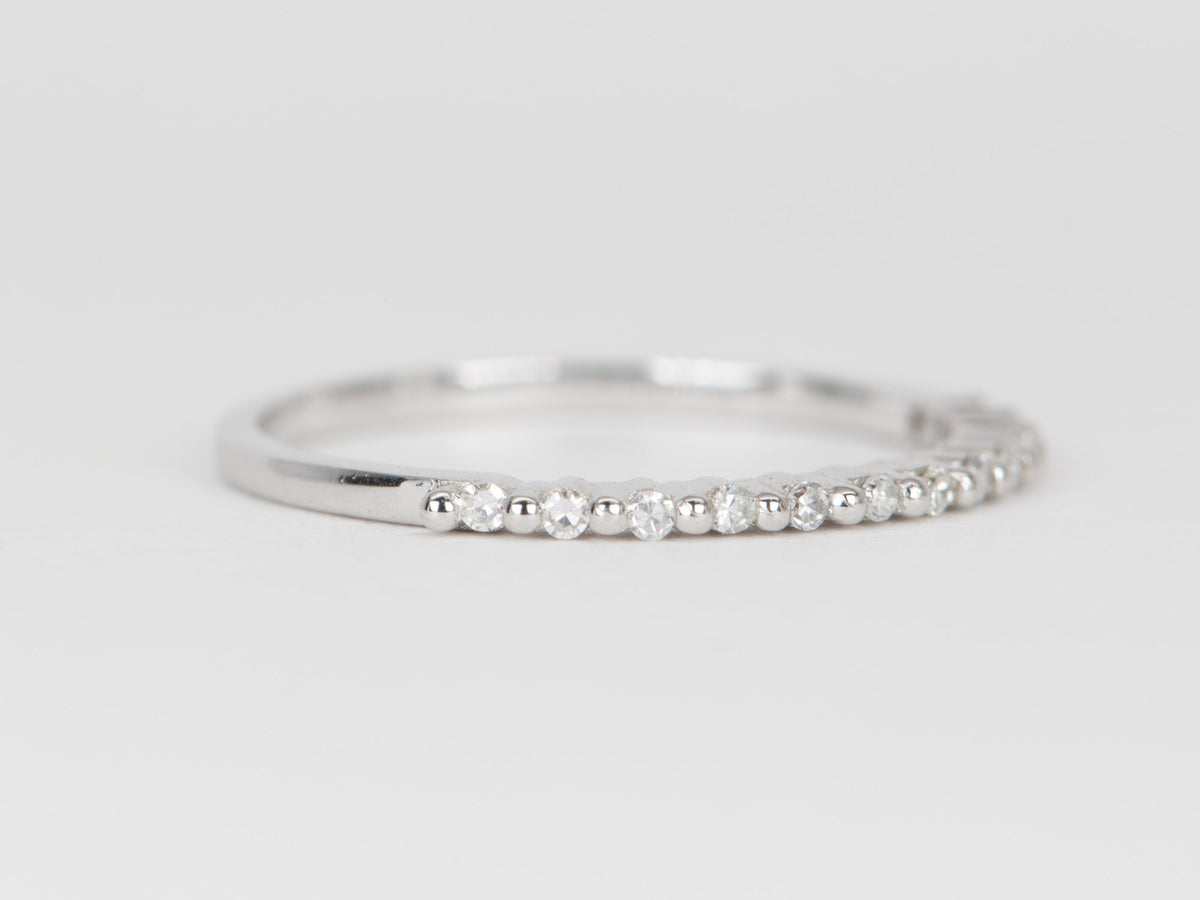 1mm Diamond Ring Bubble and Breathe 14K White Gold T039 Aurora Designer