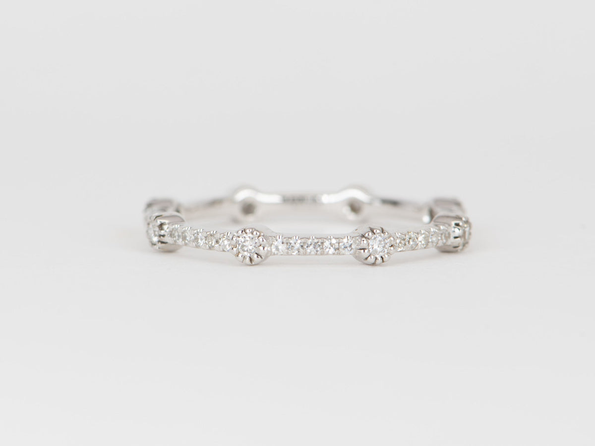 Full Eternity Diamond Dash and Dot Band 14K Gold T040 Aurora Designer