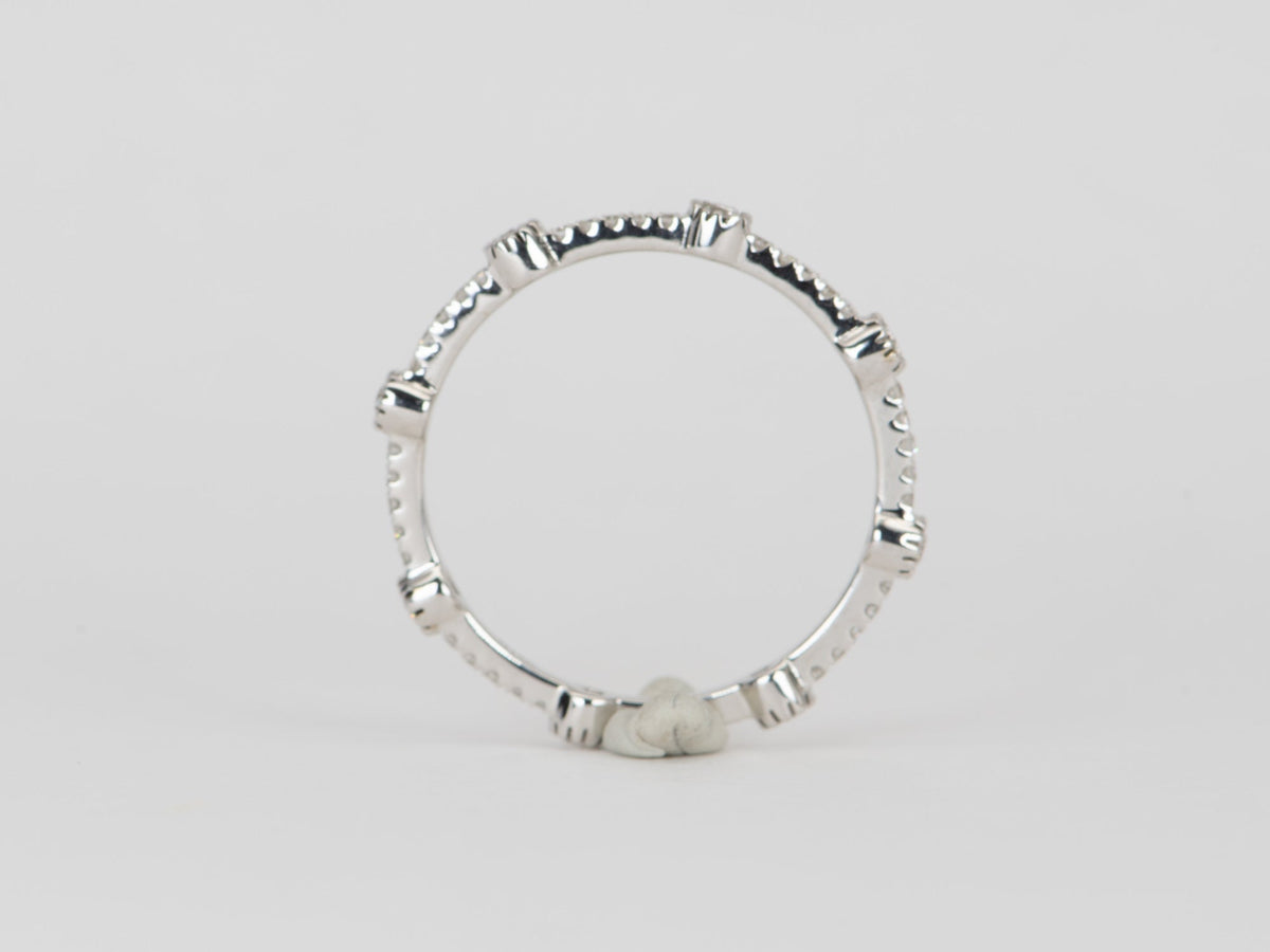 Full Eternity Diamond Dash and Dot Band 14K Gold T040 Aurora Designer