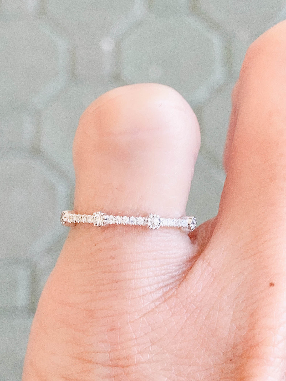 Full Eternity Diamond Dash and Dot Band 14K Gold T040 Aurora Designer