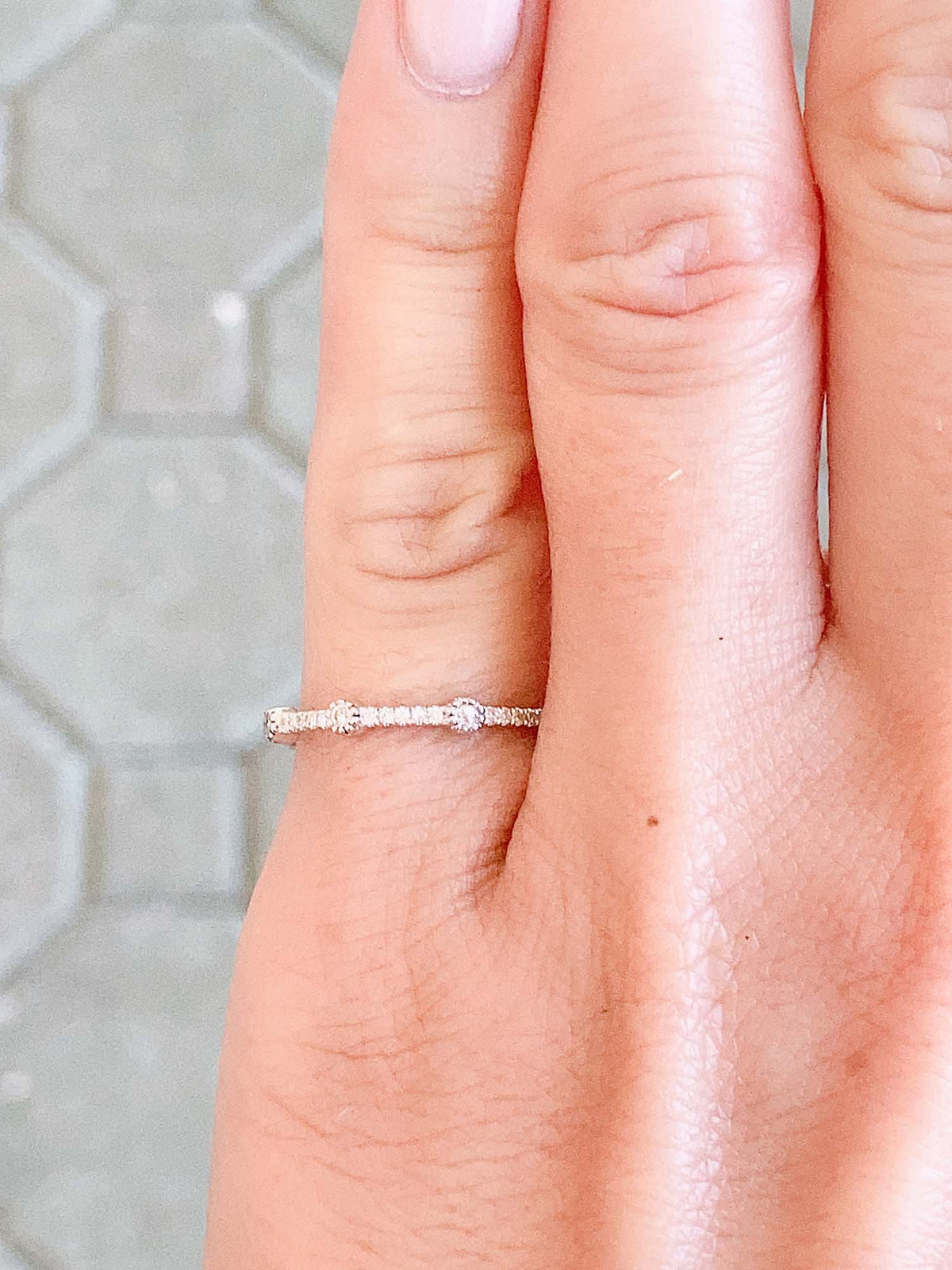 Full Eternity Diamond Dash and Dot Band 14K Gold T040 Aurora Designer