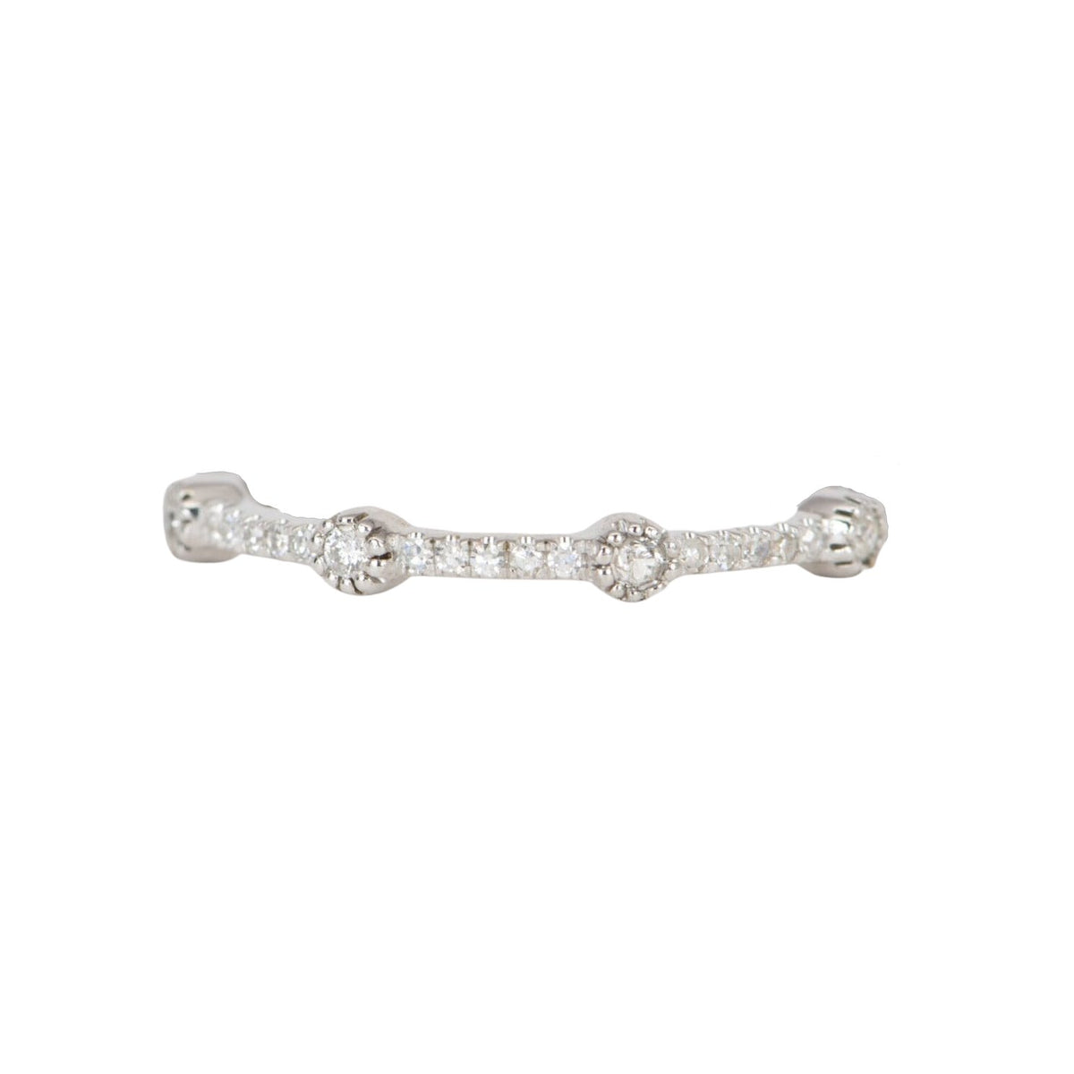 Full Eternity Diamond Dash and Dot Band 14K Gold T040 Aurora Designer