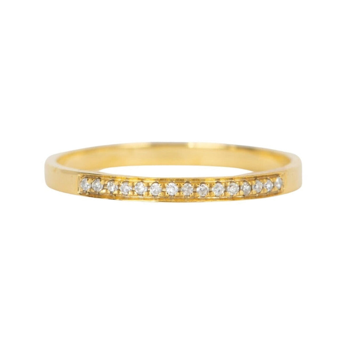Dainty Diamond Beaded Set Stacking Band 18K Gold T042 Aurora Designer