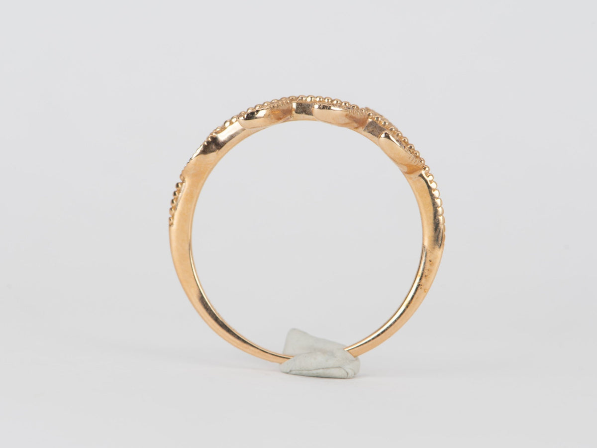 Nature-Inspired Leaf Ring with Diamonds 18K Rose Gold T043 Aurora Designer