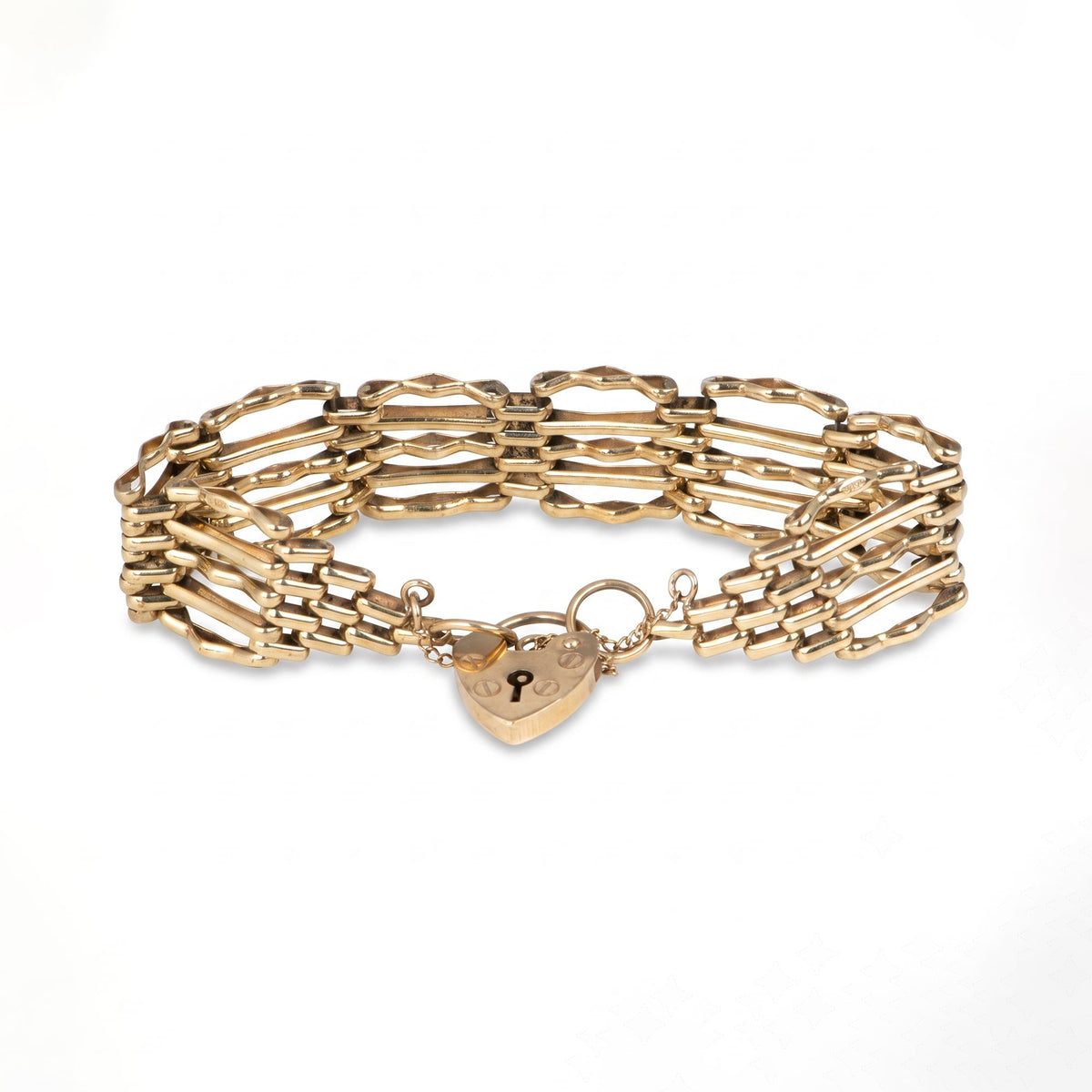 9K Gold Vintage Wide Gate Link Bracelet V1064 Aurora Designer