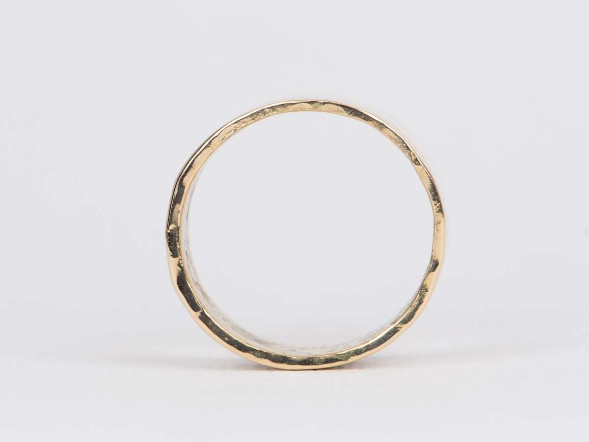 Vintage 14K Gold and Sterling Silver Blended 6.5mm Wide Wedding Band Hand Made V1085 Aurora Designer