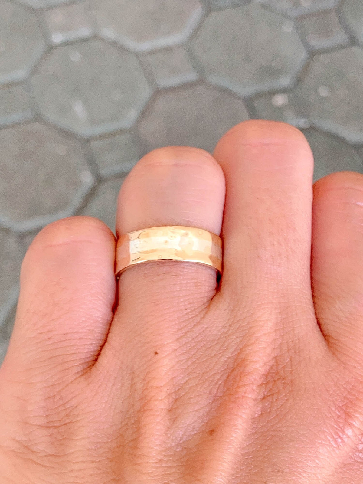 Vintage 14K Gold and Sterling Silver Blended 6.5mm Wide Wedding Band Hand Made V1085 Aurora Designer