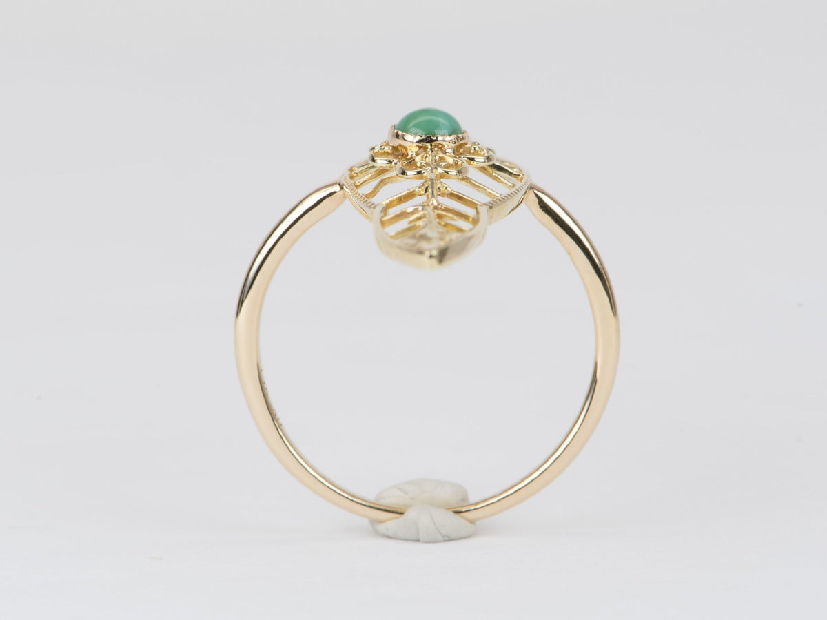 Vintage Turquoise Pin Converted to Navette Ring 14K Gold V1096 Aurora Designer