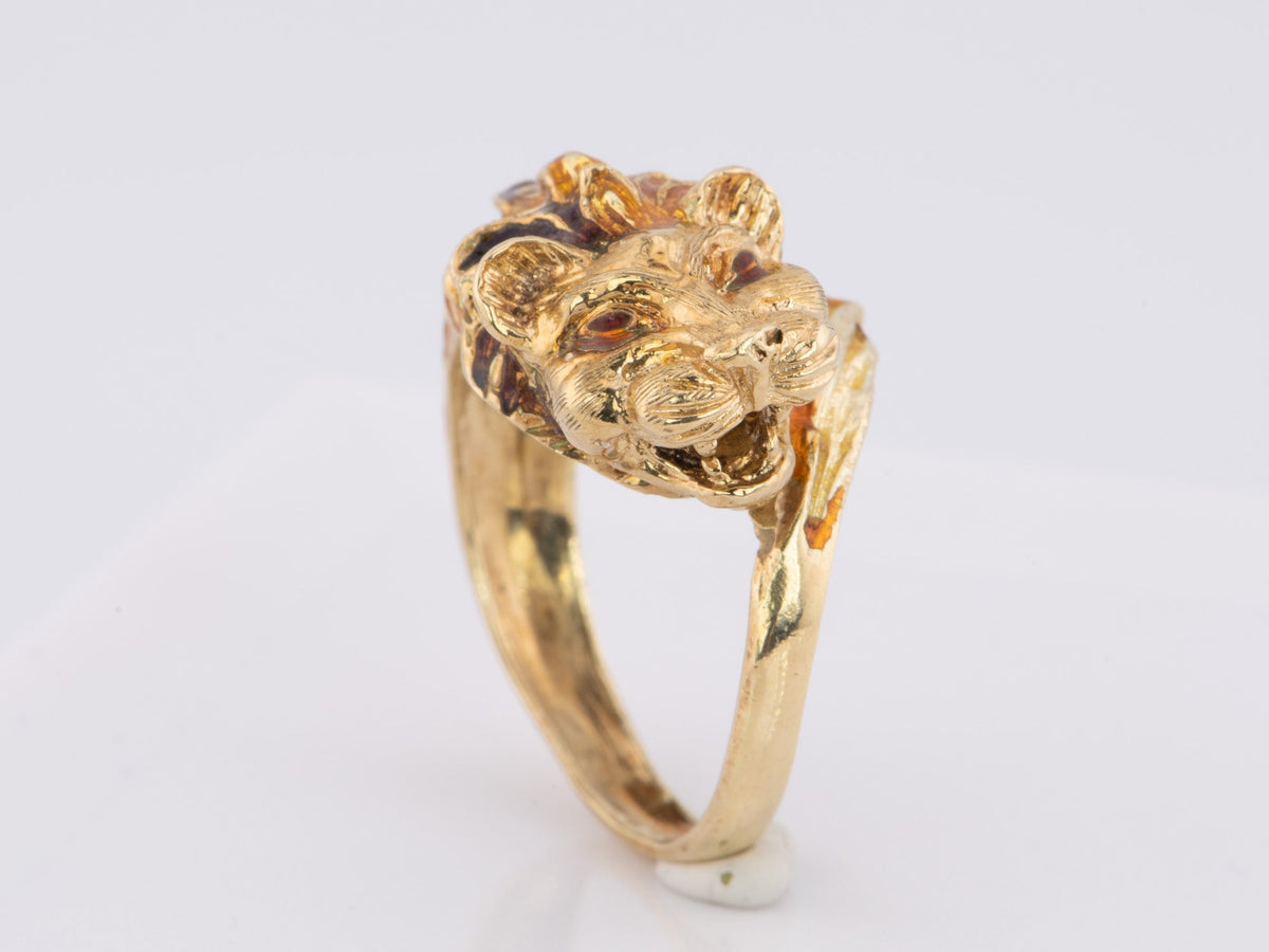 Vintage 14K Gold Dragon with Enamel Wrap Ring 6.58g V1099 Aurora Designer