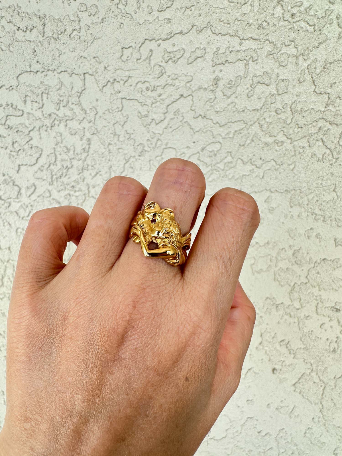 18K Gold Fairy Flowing Hair Woman Ring V1103 Aurora Designer