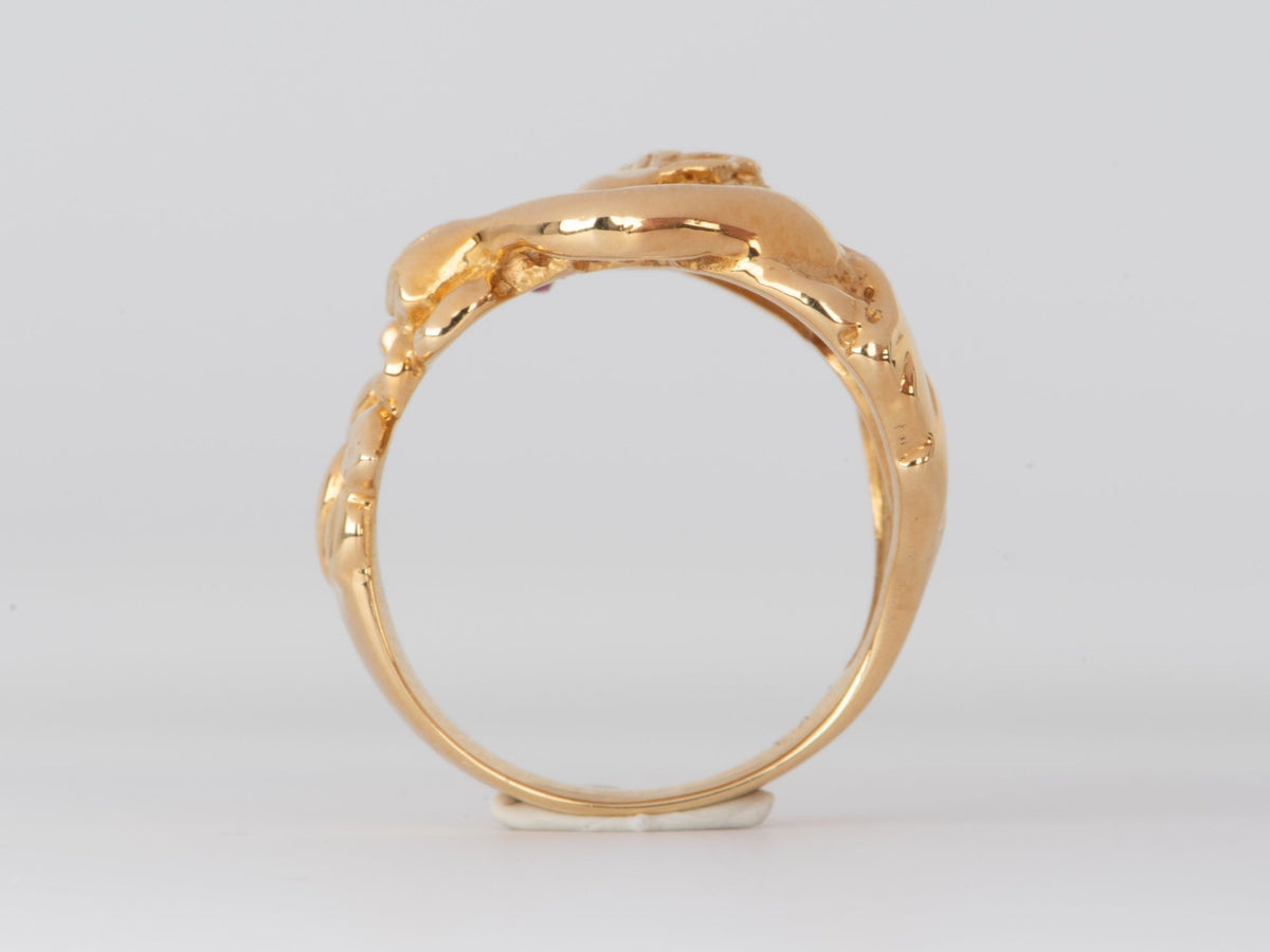 18K Gold Fairy Flowing Hair Woman Ring V1103 Aurora Designer