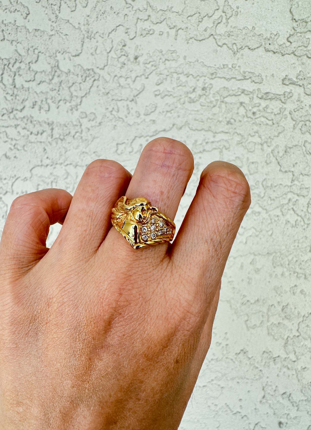 18K Gold Flowing Hair Mermaid with Diamond Ring V1108 Aurora Designer